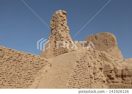 Gaochang Ancient City, one of the famous landmarks of Turpan on the Chinese Silk Road. Gaochang Ancient City, one of the famous landmarks of Turpan on the Chinese Silk Road. 141926126