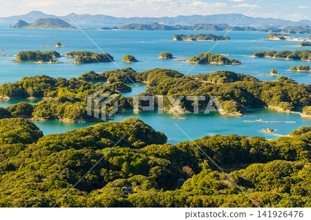 View of the Kujukushima Islands from Tenkaiho Observatory in Sasebo, Nagasaki Prefecture View of the Kujukushima Islands from Tenkaiho Observatory in Sasebo, Nagasaki Prefecture 141926476