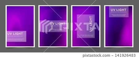 UV gradient background. Vibrant violet backdrop with empty space. Set of Vector illustrations UV gradient background. Vibrant violet backdrop with empty space. Set of Vector illustrations 141926483
