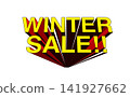 Three-dimensional English letter logos and titles/headline illustrations for Black Friday and various seasonal sales. 141927662