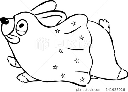 Cute Halloween Corgi Outline Ghost Costume Hand Drawn Whimsical Illustration Cute Halloween Corgi Outline Ghost Costume Hand Drawn Whimsical Illustration 141928026