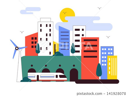 World Cities Day Vector Illustration Featuring Modern Urban Architecture, Sustainable Buildings, Renewable Energy, And Vibrant Cityscape Design World Cities Day Vector Illustration Featuring Modern Urban Architecture, Sustainable Buildings, Renewable Energy, And Vibrant Cityscape Design 141928078