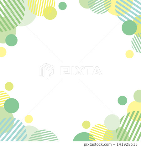 Striped Circle and Dot Square Frame Banner / Green Striped Circle and Dot Square Frame Banner / Green 141928513