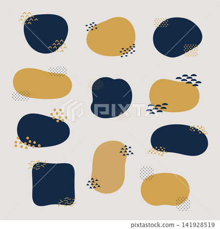 Text frame set: Round, heading, title, and dot decorative design elements Text frame set: Round, heading, title, and dot decorative design elements 141928519