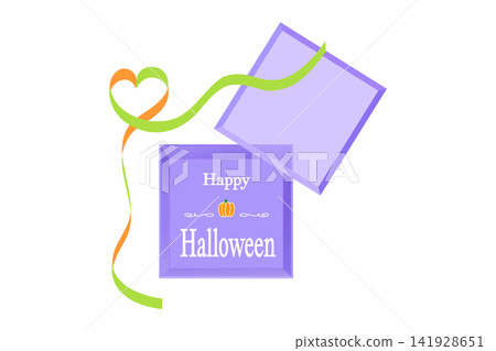 Halloween Autumn Text Title Frame Border Wrapping Gift Purple 141928651