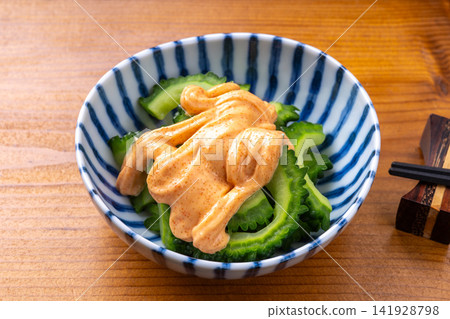 Bitter melon with mentaiko mayonnaise Bitter melon with mentaiko mayonnaise 141928798
