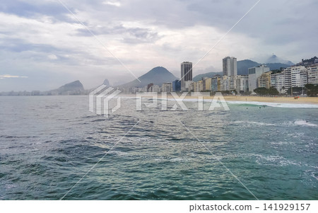 Copacabana Beach Tropical Paradise and City Skyline Rio de Janeiro Brazil. Copacabana Beach Tropical Paradise and City Skyline Rio de Janeiro Brazil. 141929157