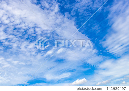 Clear Blue Sky with Light Little Fluffy Clouds in Brazil. Clear Blue Sky with Light Little Fluffy Clouds in Brazil. 141929497