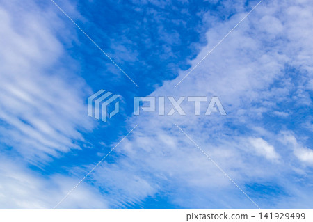 Clear Blue Sky with Light Little Fluffy Clouds in Brazil. 141929499