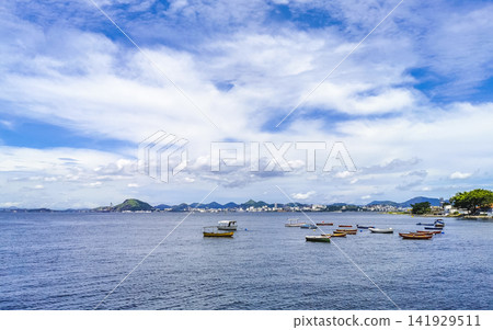 Centro coast beach promenade with boats Rio de Janeiro Brazil. Centro coast beach promenade with boats Rio de Janeiro Brazil. 141929511