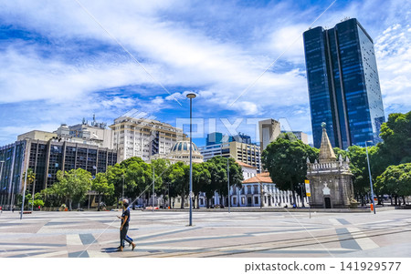 Rio de Janeiro Brazil City Street Cityscape and Skyline Downtown. Rio de Janeiro Brazil City Street Cityscape and Skyline Downtown. 141929577