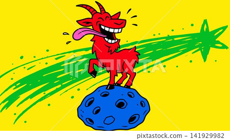 Cosmic Goat on a Meteor 141929982