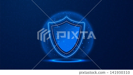 Cyber security shield background with digital binary code Cyber security shield background with digital binary code 141930310