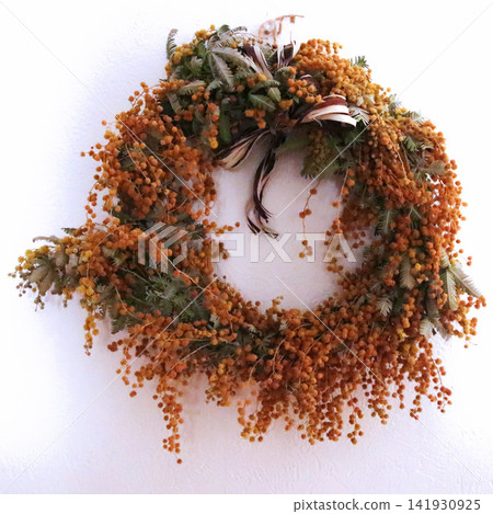 Mimosa dried flower wreath Mimosa dried flower wreath 141930925