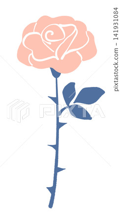 Illustration of a single rose Illustration of a single rose 141931084