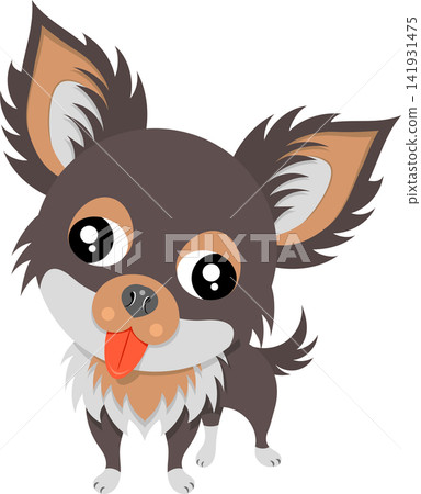 一幅吉娃娃犬看著鏡頭的插圖。 一幅吉娃娃犬看著鏡頭的插圖。 141931475