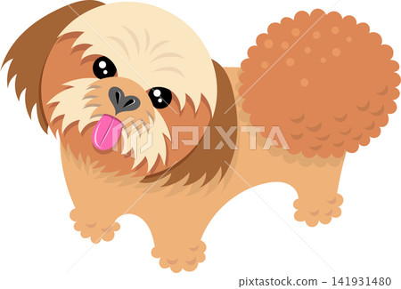 An illustration of a Shih Tzu looking up at the viewer. An illustration of a Shih Tzu looking up at the viewer. 141931480