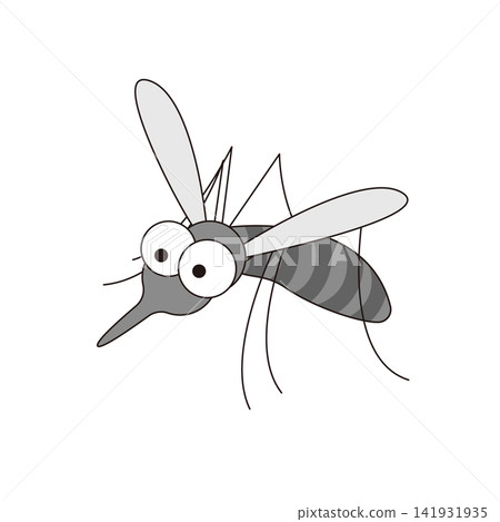 A comical mosquito character with big, round eyes. A comical mosquito character with big, round eyes. 141931935