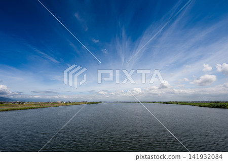 The flow of the Nagara River from the Nagara River Bridge The flow of the Nagara River from the Nagara River Bridge 141932084