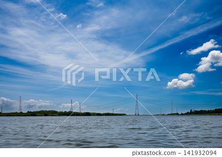 那加拉河大橋下游的河水流向。 那加拉河大橋下游的河水流向。 141932094