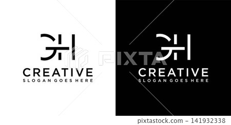 GH or HG initial letter logo design vector GH or HG initial letter logo design vector 141932338