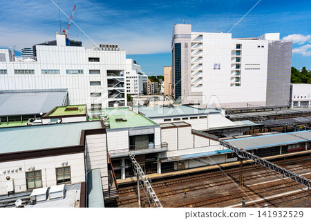 View looking north from Excel Minami at Mito Station, Miyamachi, Mito City, Ibaraki Prefecture View looking north from Excel Minami at Mito Station, Miyamachi, Mito City, Ibaraki Prefecture 141932529