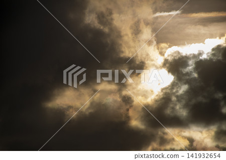 A dramatic scene: sunlight filtering through gaps in the clouds on Amami Oshima Island. A dramatic scene: sunlight filtering through gaps in the clouds on Amami Oshima Island. 141932654