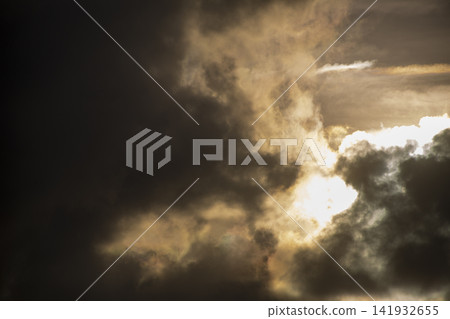 A dramatic scene: sunlight filtering through gaps in the clouds on Amami Oshima Island. A dramatic scene: sunlight filtering through gaps in the clouds on Amami Oshima Island. 141932655