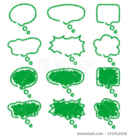 Crayon material hand-drawn balloon set Crayon material hand-drawn balloon set 141932826