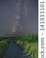 A walking path leading to the Milky Way, a starry sky path where shooting stars are captured. 141933101