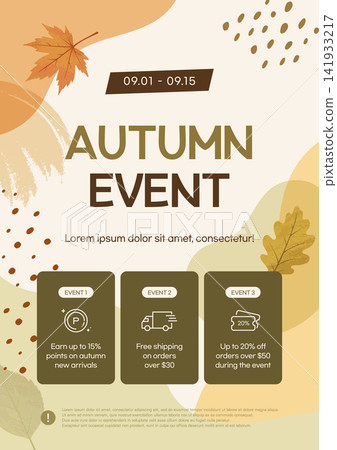 Autumn Special Sale Promotion Banner Template for Shopping Mall Discount Event Autumn Special Sale Promotion Banner Template for Shopping Mall Discount Event 141933217