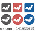 Halloween bat icon set 141933915