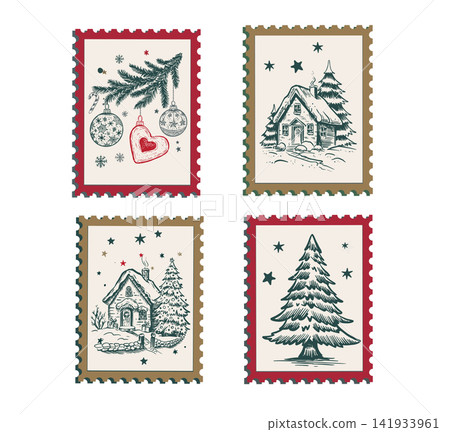 christmas, greeting, vector 141933961
