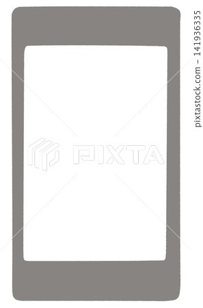 An illustration of a simple smartphone screen frame viewed from the front. 141936335