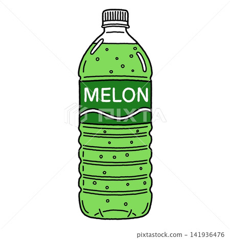 Melon soda in a plastic bottle Melon soda in a plastic bottle 141936476