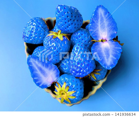 A bizarre blue strawberry A bizarre blue strawberry 141936634
