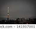 A summer night view adorned with the beautiful, large fireworks of the Sumida River Fireworks Festival and the Tokyo Skytree. 141937001