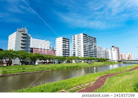 Mito Station South Exit, Sakuragawa River and Ekiminami Ohashi Bridge, Jonan, Mito City, Ibaraki Prefecture Mito Station South Exit, Sakuragawa River and Ekiminami Ohashi Bridge, Jonan, Mito City, Ibaraki Prefecture 141937199