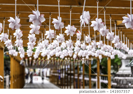 Takekoma Shrine in summer: Windmills on the approach to the shrine, summer pilgrimage, Iwanuma City, Miyagi Prefecture Takekoma Shrine in summer: Windmills on the approach to the shrine, summer pilgrimage, Iwanuma City, Miyagi Prefecture 141937357