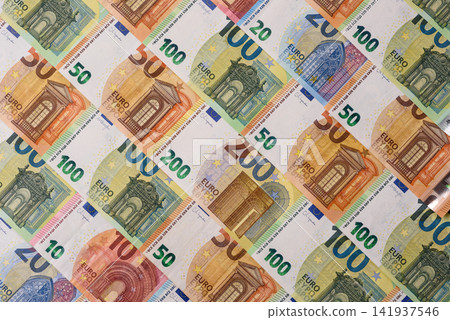 Paper cash euro as a means of payment and exchange in Europe. Euro banknotes Paper cash euro as a means of payment and exchange in Europe. Euro banknotes 141937546