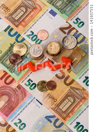 Paper cash euro as a means of payment and exchange in Europe. Euro banknotes Paper cash euro as a means of payment and exchange in Europe. Euro banknotes 141937551