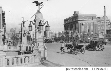 Old photograph, 1926-1932, Dalian, China during the Japanese colonial period, Tokiwa Bridge (present-day Qingniwa Bridge) Old photograph, 1926-1932, Dalian, China during the Japanese colonial period, Tokiwa Bridge (present-day Qingniwa Bridge) 141938012