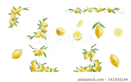 水彩檸檬畫框套裝 水彩檸檬畫框套裝 141938194