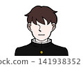 Male student in uniform, serious expression, no facial expression, bust-up illustration 141938352