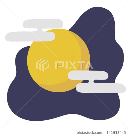 Cute and relaxed moon viewing | Full moon and clouds Cute and relaxed moon viewing | Full moon and clouds 141938443