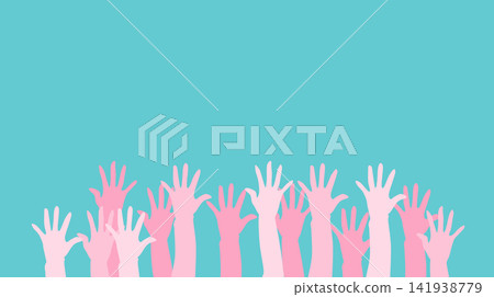 Illustration of raising a hand Illustration of raising a hand 141938779