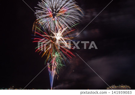 Tateyama Bay Fireworks Festival, with the Asuka III cruise ship anchored offshore. Tateyama Bay Fireworks Festival, with the Asuka III cruise ship anchored offshore. 141939083