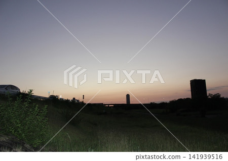 Beautiful sunset sky and river landscape Beautiful sunset sky and river landscape 141939516