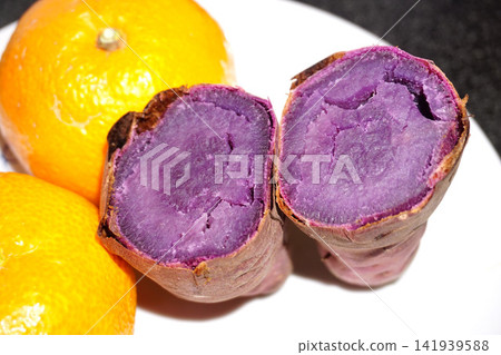 Purple baked sweet potato Purple baked sweet potato 141939588