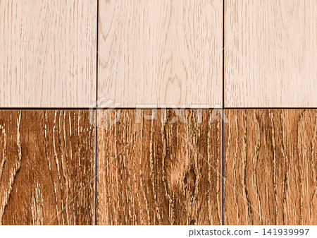 Light brown two colors wooden coating abstract plank pattern, wood sample board texture background structure backdrop Light brown two colors wooden coating abstract plank pattern, wood sample board texture background structure backdrop 141939997
